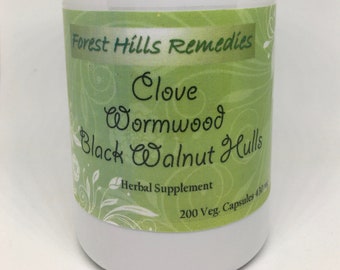 Clove, Wormwood and Black Walnut Halls Vegan Capsules, 100% Pure, Different Counts Are available, Bulk and Retails