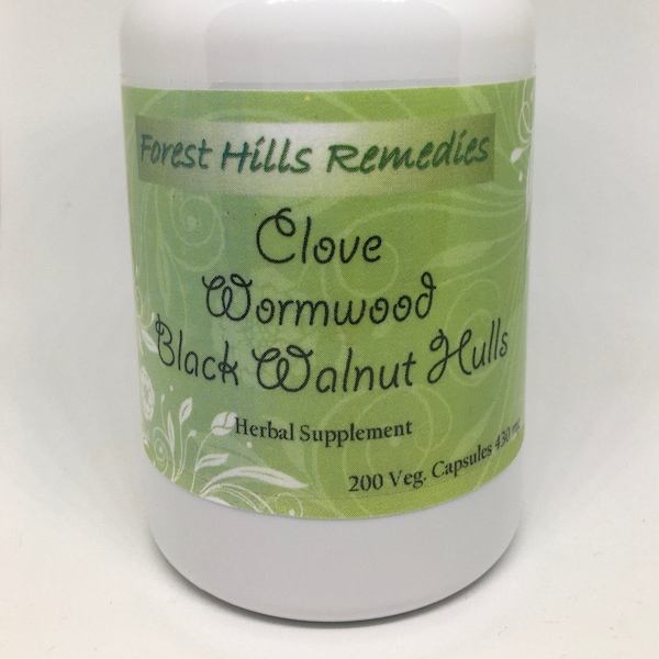 Clove, Wormwood and Black Walnut Halls Vegan Capsules, 100% Pure, Different Counts Are available, Bulk and Retails