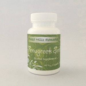 Fenugreek Seed Vegan Capsules, 100% Pure Organic Ingredients, Retail and Wholesale image 1