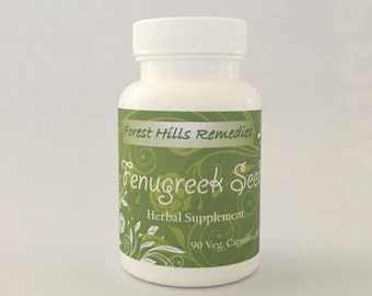 Fenugreek Seed Vegan Capsules, 100% Pure Organic Ingredients, Retail and Wholesale