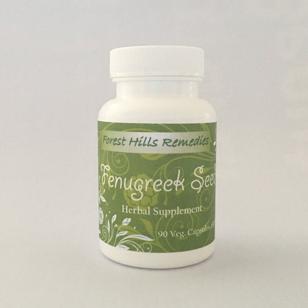 Fenugreek Seed Vegan Capsules, 100% Pure Organic Ingredients, Retail and Wholesale