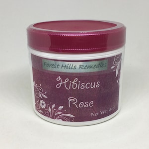 Organic Hibiscus and Rose Cream, All Natural Vegan, Perfect Moisturizer, Hand and Face Lotion, Gift for her