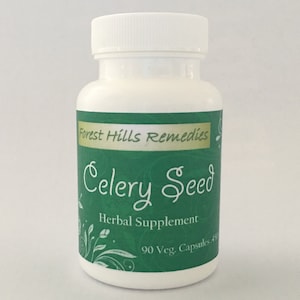 Celery Seed Vegan Capsules, Organic and 100% Pure Ingredients, Retail and Wholesale