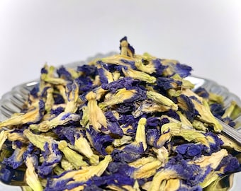 Butterfly Pea Flowers, Wild Crafted Whole Dried Tea, Clitoria Ternatea