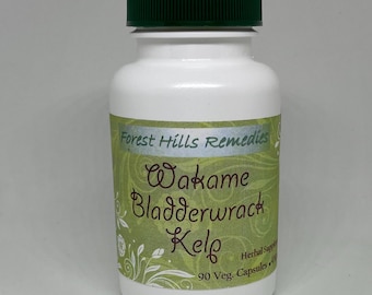 Wakame, Bladderwrack, Kelp, Vegan Capsule, Brown Algae, Kosher, Halal, No additive, Freshly made to orders