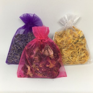 Duftende Blumen Beutel, Set mit drei Lavendel, Rose, Calendula, Schubladen und Schränken, Geschenktüten