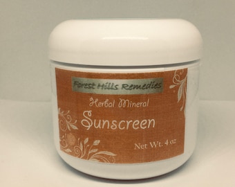 Herbal Mineral Sunscreen, Red Raspberry Oil, Carrot Oil, Calendula and Hibiscus Oil, Coral Reef Safe, Retail and Wholesale
