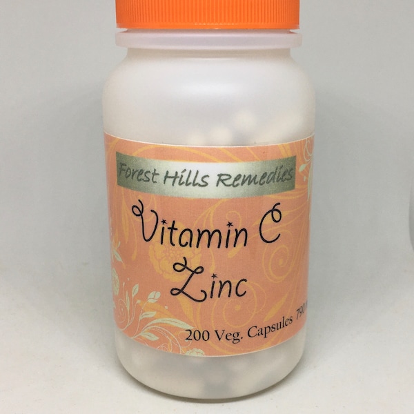 Vitamin C and Zinc, Vegan, Kosher, Halal Capsules, 790 mg, No additive, No Sodium, All Natural, Wholesale & Retail