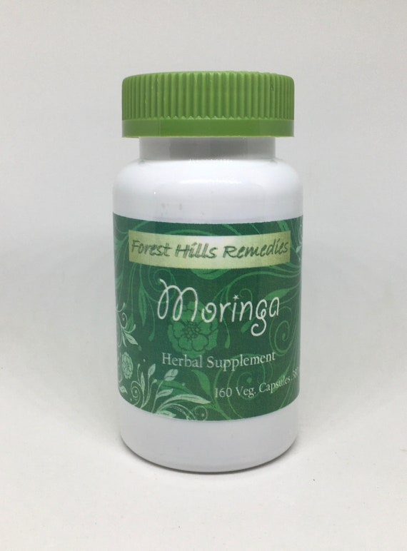 Organic Moringa Leaf Powder Vegan Capsules, 100% Pure, Retail and Wholesale