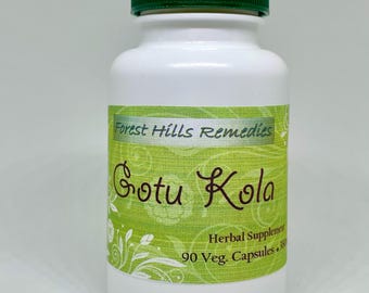 Gotu Kola Vegan Kosher Halal Capsule, Centella asiatica, Free shipping in the US, No additive, Fresh made on demand