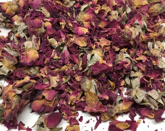 Rose Buds and Petals, Dried Red Rose, All Natural Healthy Tea Blend, Food Grade