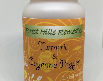 Turmeric and Cayenne Pepper Vegan Capsule, 100% Pure Organic Powder, Wholesale and Retail available