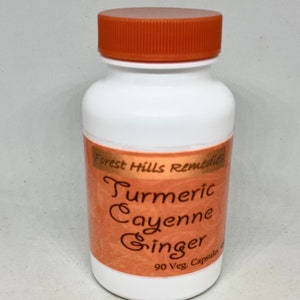 Turmeric, Cayenne, Ginger Vegan Kosher Halal Capsules, 480 mg, Organic Ingredients, Retail and Wholesale