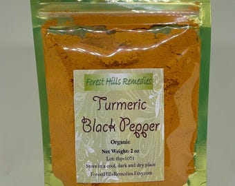 Organic Turmeric and Black Pepper Powder, Curcumin & Piperine