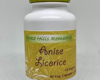 Anise and Licorice, Vegan, Kosher, Halal Capsule, Pure herbs, No Additives, Digestive, Bring Comfort to your Gut, Bye Bye Bloating