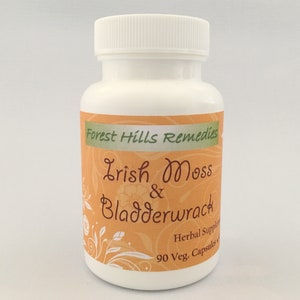 Bladderwrack and Irish Moss Vegan Capsules, 100% Pure Organic Ingredients, Retail and Wholesale
