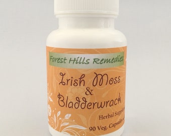Bladderwrack and Irish Moss Vegan Capsules, 100% Pure Organic Ingredients, Retail and Wholesale