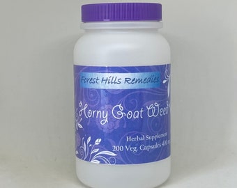 Cápsula vegana Horny Goat, 400 mg, 100 % pura, sin aditivos, al por menor y al por mayor
