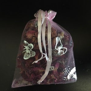 Fragrant Rose Sachets, Dried Rose Buds and Petals, Gift Rose, Happy Valentine&#39;s Day