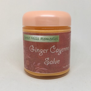 Ginger Cayenne Salve, Plus Turmeric, Glass Jar, Eco friendly, Best Gift for Grandparents