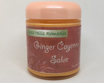 Ginger Cayenne Salve, Plus Turmeric, Glass Jar, Eco friendly, Best Gift for Grandparents