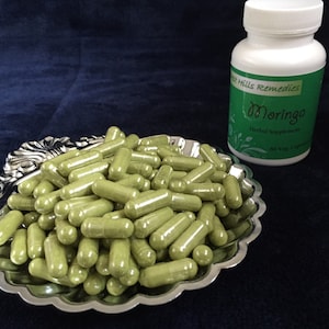 Organic Moringa Leaf Powder Vegan Capsules, 100% Pure, Retail and Wholesale image 2