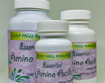 Essential Amino Acids Vegan Capsules, EAA, Kosher, Halal, Easy Swallow