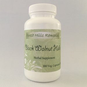 Black Walnut Hulls Vegan Capsules, Retail and Wholesale
