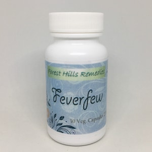 Feverfew Leaf Vegan Capsules, 100% Pure Tanacetum parthenium, No additive, Retal and Wholesale