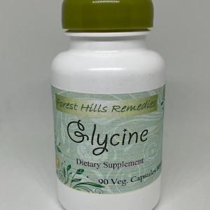 Pure Glycine Vegan Capsules, Kosher, Halal, Easy Swallow, Free Shipping