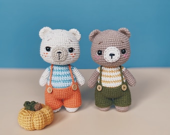 Bear Amigurumi Crochet Pattern: Oliver the little Bear (two versions of face included) (English, French, Vietnamese)