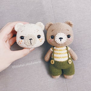 Bear Amigurumi Crochet Pattern: Oliver the little Bear two versions of face included English image 4