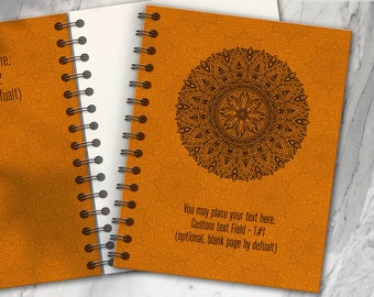 Personalized Hard Cover Notebook. Cute Planner with name. Journal Sketchbook, 2024 Custom Everyday,  Scheduler "MANDALA" Sacred Geometry