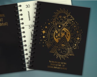 2026 datierter Planer, Himmlischer Zyklus Kunst, wöchentlich, täglich, spirituelles Notizbuch