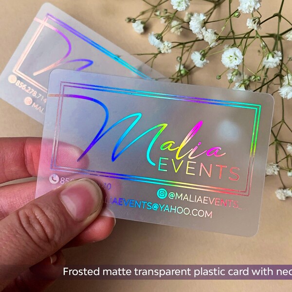 Plastic Business Cards Etsy