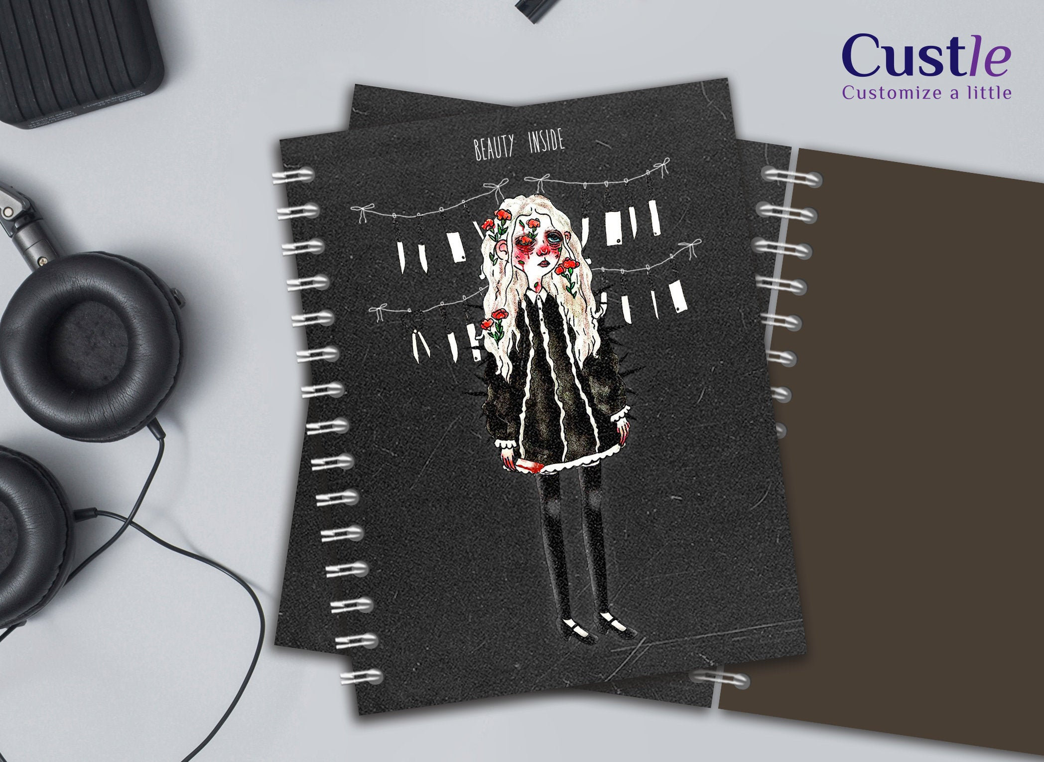 Cool Sketchbook With Dark Pages Hardcover Custom Notebook Etsy