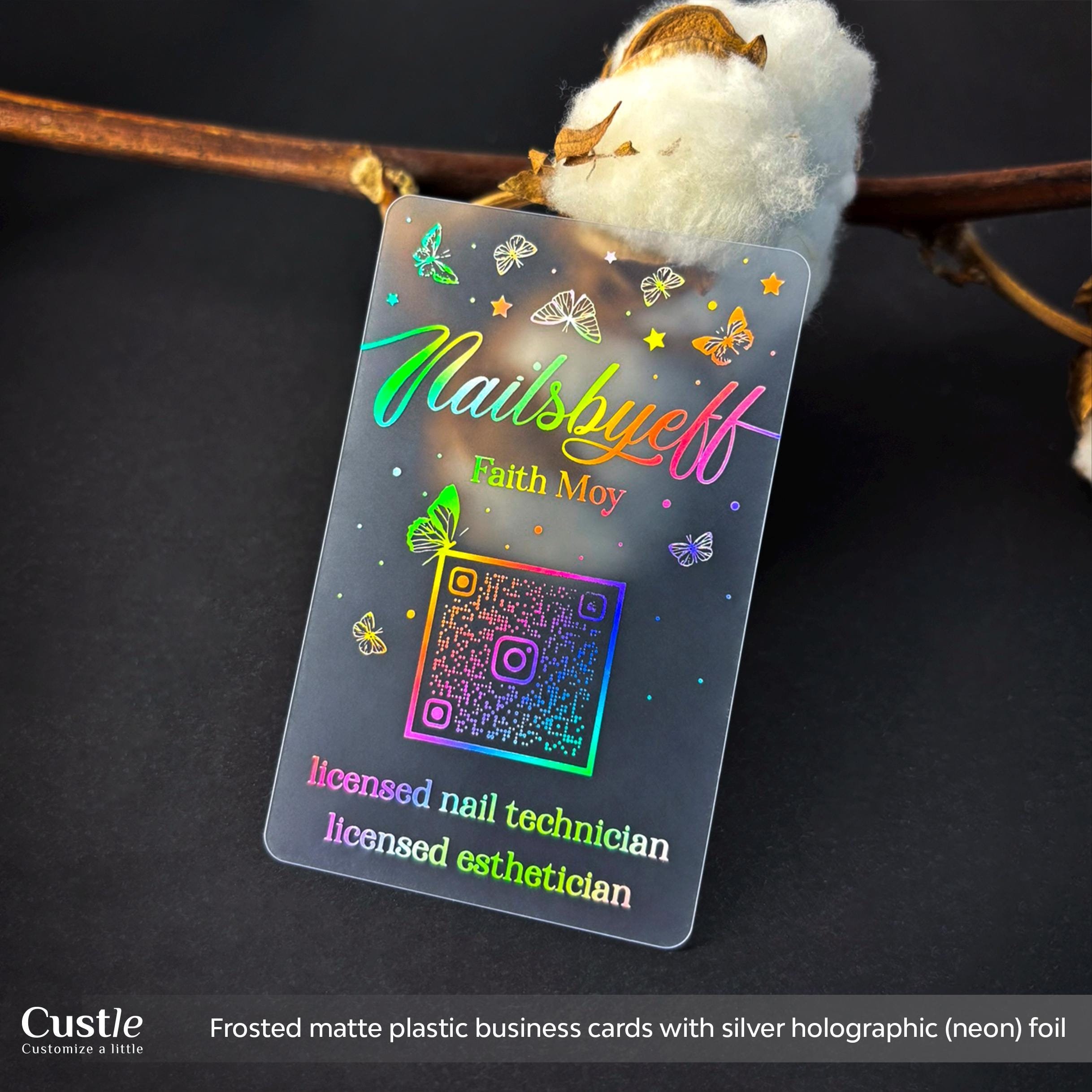 holographic neon business cards Holographic, Neon Business cards | Clear Business Cards | Transparent  Plastic