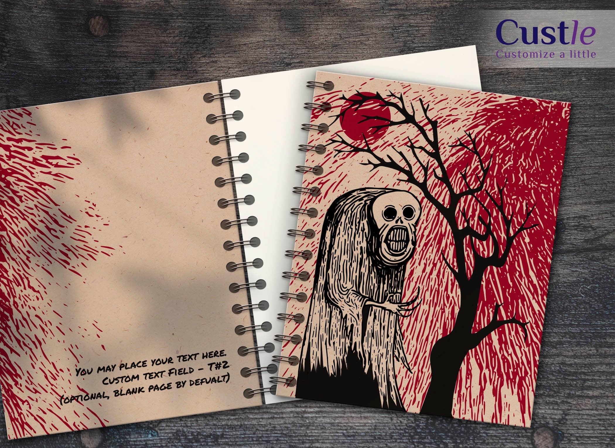 CREEPY MONSTER Fine Art Paper Hardcover Spiral Notebook Etsy