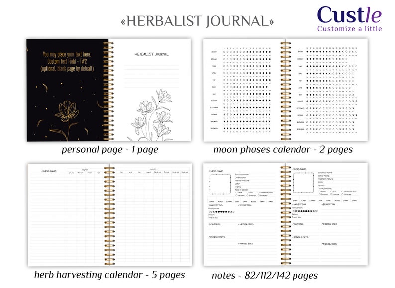 Herbalist Journal Printable Herbs Notebook Herbology Shadows Etsy