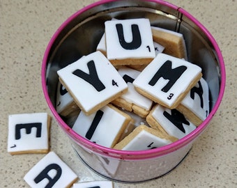 Letter biscuits/name biscuits/edible scrabble/alphabet biscuits/personalised biscuits/Wedding favours/party favours/message biscuit/scrabble