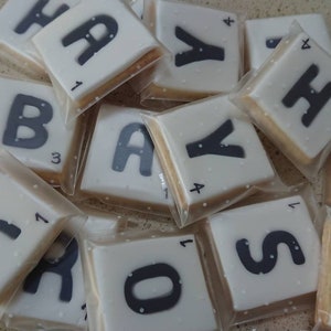 Letter biscuits/name biscuits/edible scrabble/alphabet biscuits/personalised biscuits/Wedding favours/party favours/message biscuit/scrabble image 7