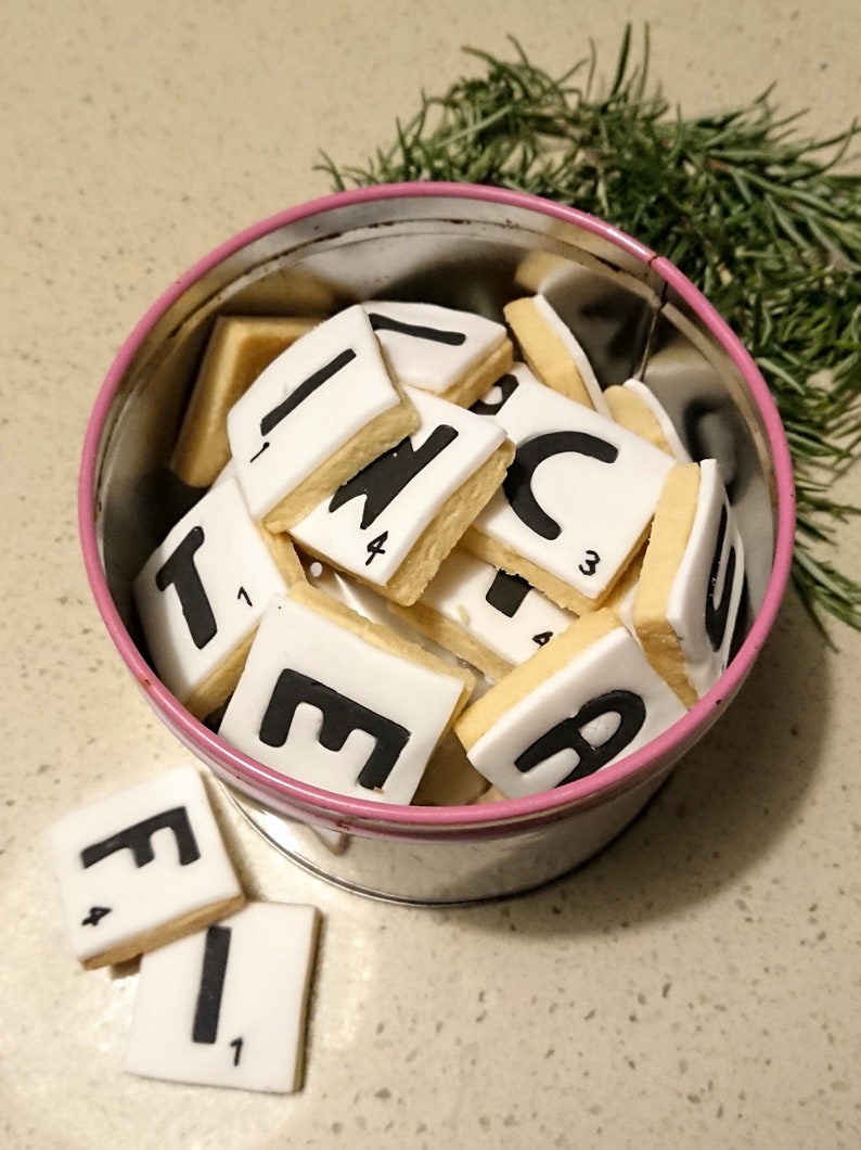 Letter biscuits/name biscuits/edible scrabble/alphabet biscuits/personalised biscuits/Wedding favours/party favours/message biscuit/scrabble image 5