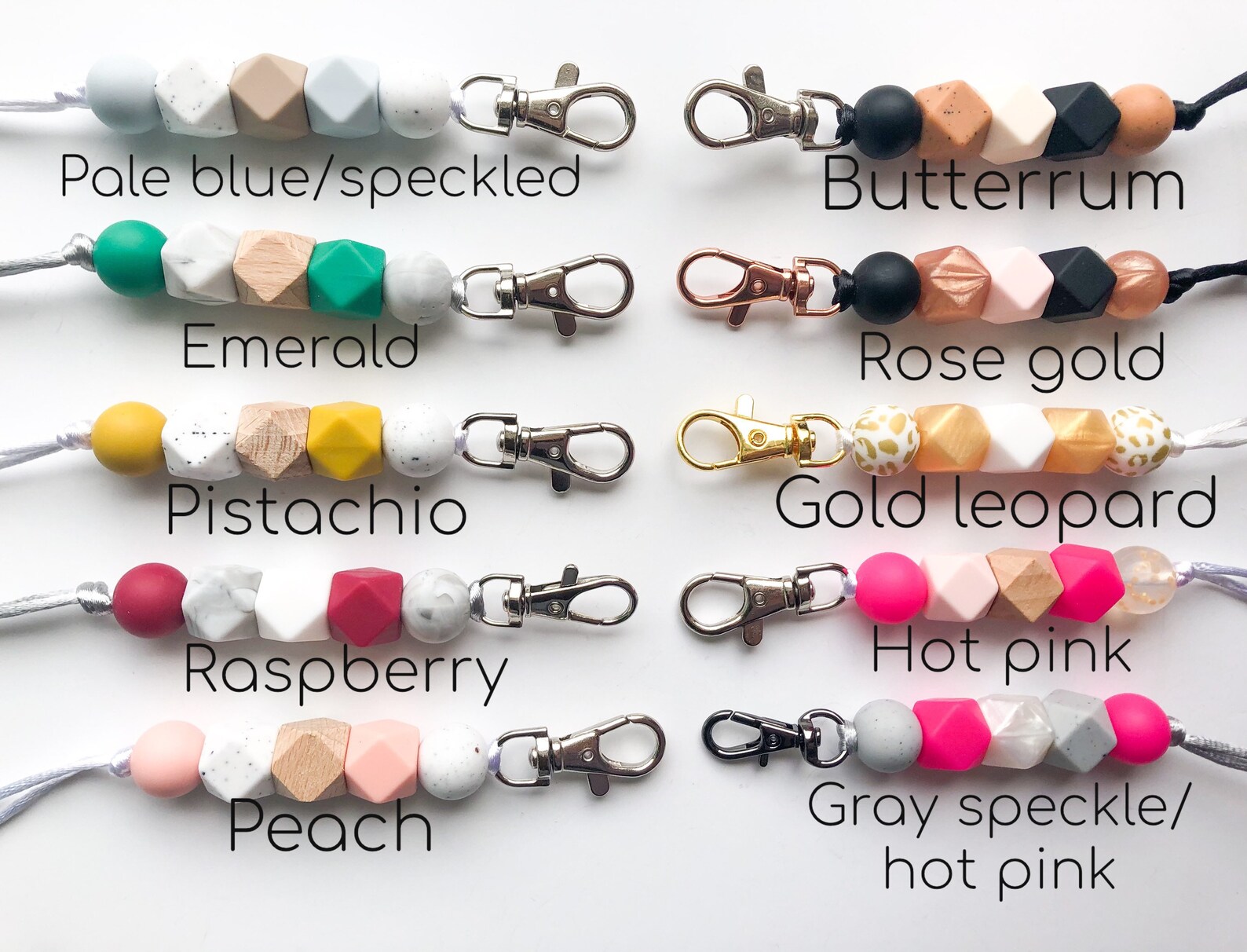 Silicone and Wood Beads Lanyard With Clip Teacher Back to Etsy