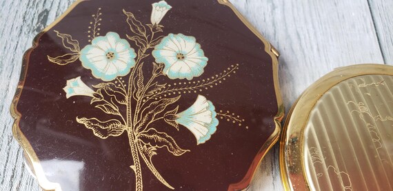 Vintage Stratton Compacts – Floral and Striped Designs, 1970s/80s View 2