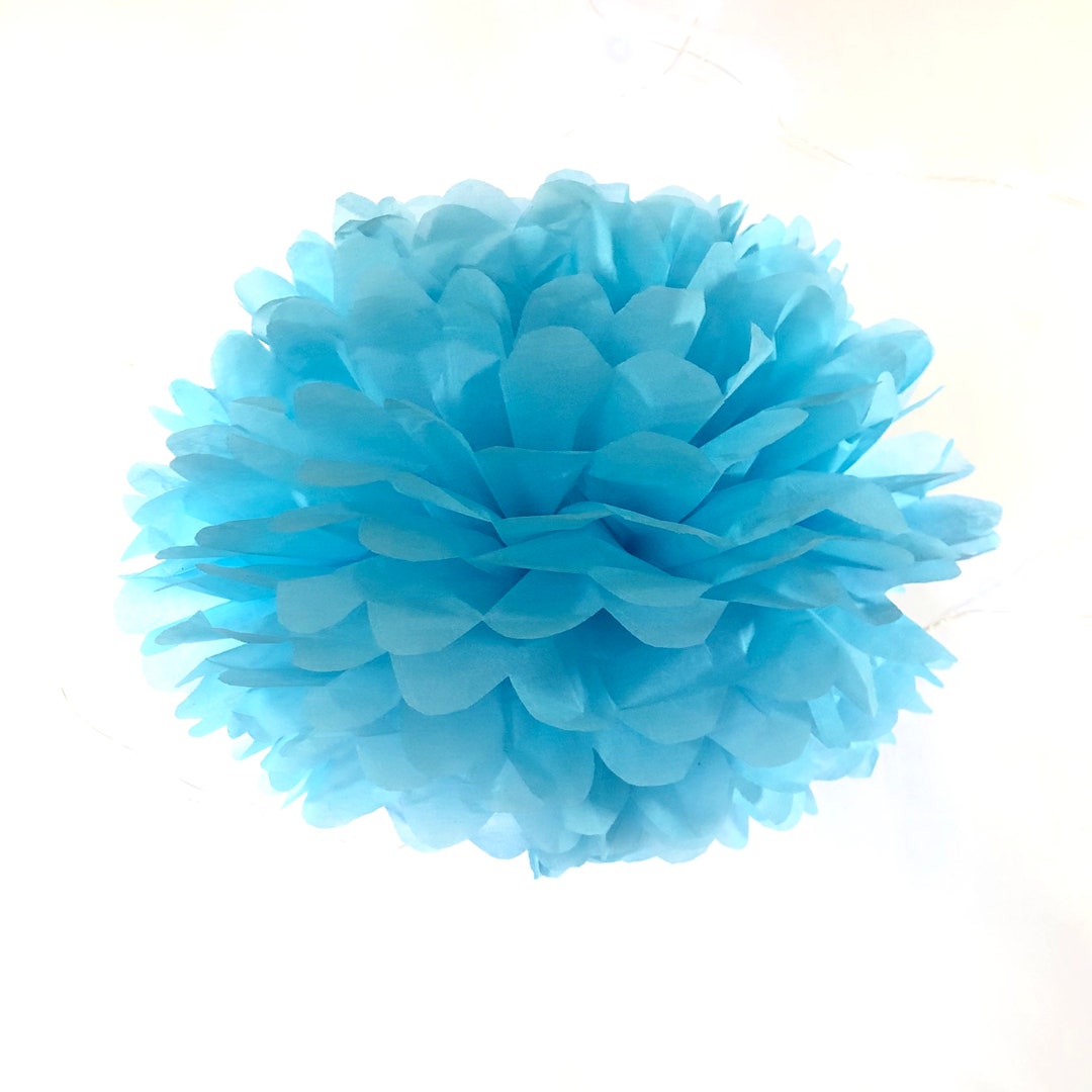 Turquoise Blue Tissue Paper Pom Pom Wedding, Party, Baby Shower, Frozen
