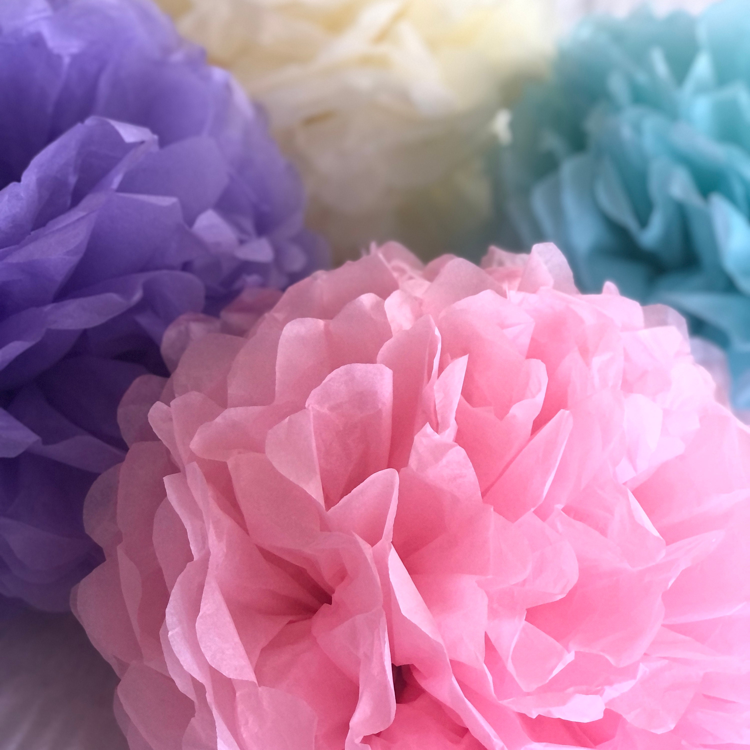 Ainmto 12 pompon in carta velina arcobaleno, decorazione
