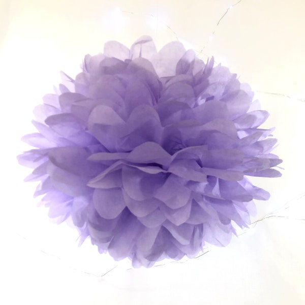 Lilac Light Purple Tissue Paper Pom Pom Wedding, Party, Baby Shower, Nursery, Birthday Decorations