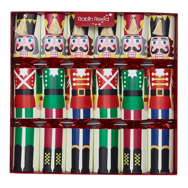 Robin Reed 6 x 13 inch Handmade English Christmas Crackers - Racing Nutcracker Game Inside (72011)