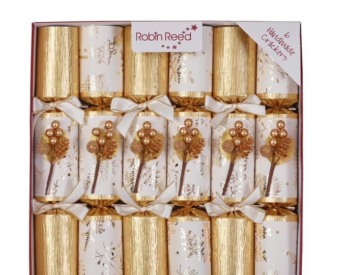 Roin Reed Robin Reed Handmade Luxury English Christmas Crackers With POP - 6 X 12 ...