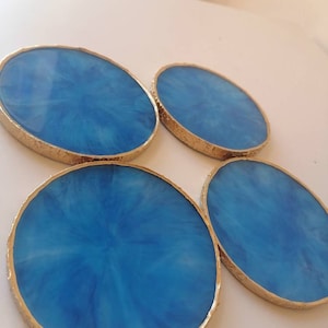 Marble Agate Resin Coasters, Blue Geode Coaster, Resin Coaster Set, Custom Marble, Agate Decor, Home Gift, Ring Dish, Vanity Decor